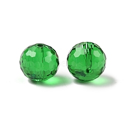 Glass K9 Glass, Imitation Austrian Crystal Beads, Faceted(128 Facets), Round, Green, 12mm, Hole: 2mm(GLAA-H024-06C-01)