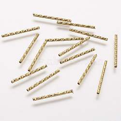 Rack Plating Brass Tube Beads, Long-Lasting Plated, Golden, 20x1.5mm, Hole: 0.5mm(X-KK-A142-005G)