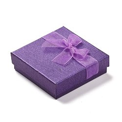 Valentines Day Gifts Boxes Packages Cardboard Bracelet Boxes, Purple, 9x9x2.7cm(X-BC148-04)
