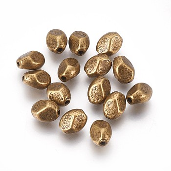 Tibetan Style Alloy Spacer Beads, Lead Free & Cadmium Free, Oval, Antique Bronze, 6x5mm, Hole: 1mm