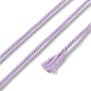 Polyester Twisted Cord, Round, for DIY Jewelry Making, Lilac, 1.2mm, about 38.28 Yards(35m)/Roll