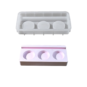 DIY Silicone Candle Base Molds, Resin Casting Molds, For UV Resin, Epoxy Resin Jewelry Making, Rectangle, 91x181x25.5mm, Hole: 42mm