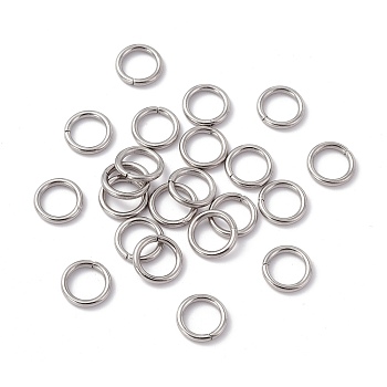 304 Stainless Steel Jump Rings, Open Jump Rings, Round, Stainless Steel Color, 10x1.5mm, Inner Diameter: 7.3mm