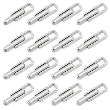 16Pcs 304 Stainless Steel Cuffinks, Stainless Steel Color, 23x6x4mm