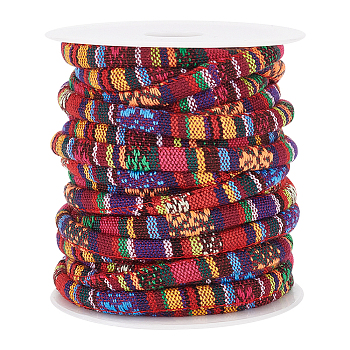 10M Ethnic Style Nylon Braided String, with Spool, Dark Red, 7mm, about 10.94 Yards(10m)/Roll