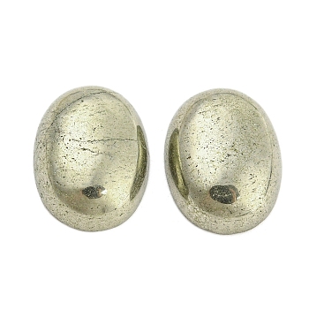 Natural Pyrite Cabochons, Oval, 16x12x5mm