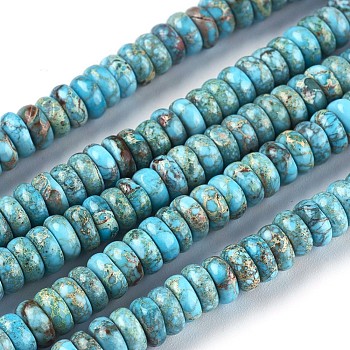 Natural Imperial Jasper Beads Strands, Heishi Beads, Flat Round/Disc, 6x3mm, Hole: 1mm, about 141~143pcs/strand, 15.6~15.9 inch(39.7~40.5cm)
