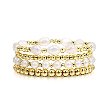 Temperament Magnet Gold Elastic Bracelet Baroque Imitation Pearl Multi layered Layered Bracelet Small and Popular Bracelet