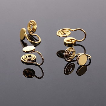 Brass Clip-on Earring Findings, for Earring Making, Golden, 14x8mm