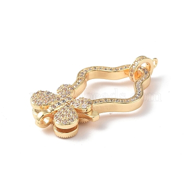 Brass Micro Pave Clear Cubic Zirconia Lobster Claw Clasps(KK-I702-39G)-3