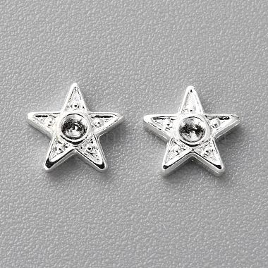 925 Sterling Silver Plated Star Brass Cabochons
