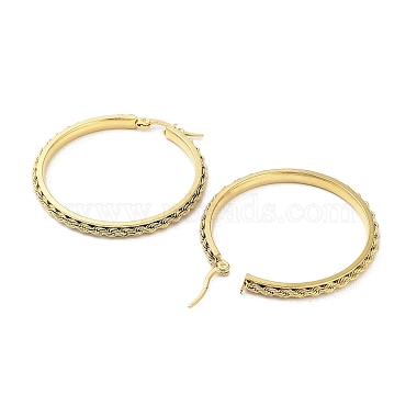 PVD Vacuum Plating 202 Stainless Steel Hoop Earrings(EJEW-A041-04G)-2