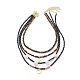 4Pcs 4 Style Brass Moon & Star Pendant Necklaces Set(NJEW-JN04019)-1