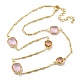 colliers plastrons en perles de verre carrées à facettes(NJEW-R263-15G)-1