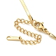 Ion Plating(IP) 304 Stainless Steel Flat Snake Chain Bowknot Pendant Necklaces(NJEW-Z041-07G)-3