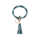 Porte-clés bracelet en cuir PU à motif peau de serpent(KEYC-PW0009-08L)-1