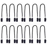 AHADERMAKER Plastic Hat Clip, with Polyester Cord, Black, 275mm, 12pcs(AJEW-GA0004-05)