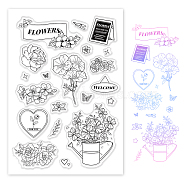 PVC Plastic Stamps, for DIY Scrapbooking, Photo Album Decorative, Cards Making, Stamp Sheets, Floral Pattern, 16x11x0.3cm(DIY-WH0167-56-483)