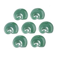 Imitation Jade Glass Pendants, Elephant, Sea Green, 16x18.5x4.5mm, Hole: 1.2~1.4mm(GLAA-S054-32A)