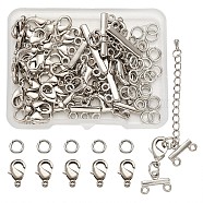 DIY Jewelry Making Kit, with Brass Cord Ends, Extender Chains and Lobster Claw Clasps, Brass Jump Rings and Brass Lobster Claw Clasps, Mixed Color, 6.8x5.2x1.1cm(DIY-TA0002-50)