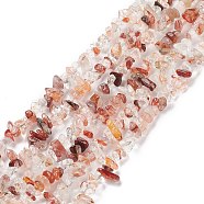 Natural Hematoid Quartz/Ferruginous Quartz Beads Strands, Fire Quartz, Chips, 5~8mm, Hole: 0.3mm(F090)