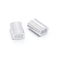 6063 Aluminum Slide Charms/Slider Beads, For Leather Cord Bracelets Making, Platinum, 9x6x4mm, Hole: 1.6x4mm(ALUM-WH0166-04)
