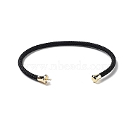 Stainless Steel Cuff Bangle Making, with Golden Tone Brass Finding, for Half Drilled Beads, Black, Inner Diameter: 1-3/4x2-3/8 inch(4.6x6cm), Pin: 1mm(MAK-C004-01G-04)