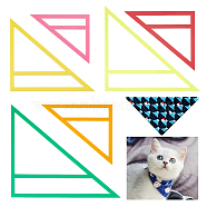 Acrylic Quilting Template for Pet Bandana, Cutting Stencils, Sewing Tools, Triangle, Mixed Color, 60~125x70~136x2.5mm, 6pcs/set(DIY-WH0033-63E)