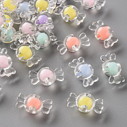 Transparent Acrylic Beads, Bead in Bead, Candy, Mixed Color, 9x17x8.5mm, Hole: 2mm(X-TACR-S152-03A)