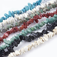 Assorted Gemstone Beads Strands, Chips, Mixed Color, 3~5x3~5mm, hole: 1mm(G-D283-3x5-M)