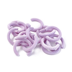 Flocky Acrylic Beads, Letter C Shape, Lilac, 40x36.8x6.6mm, Hole: 1.4mm, Inner Diameter: 22.5mm(X-OACR-L010-A-02)