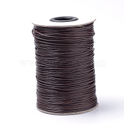 Braided Korean Waxed Polyester Cords, Coconut Brown, 1mm, about 174.97 yards(160m)/roll(YC-T002-1.0mm-112)