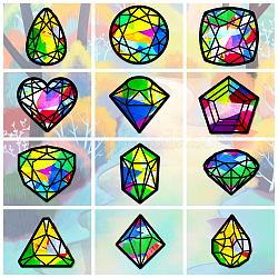 Suncatcher Craft Set, for Kids Window Paint Art Painting, Diamond Pattern, 19.9~21x7.6~21cm, about 12pcs/set(DIY-WH0342-034)