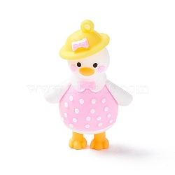 PVC Cartoon Duck Doll Pendants, for Keychains, Pearl Pink, 62x39x24mm, Hole: 3mm(X-KY-C008-05)