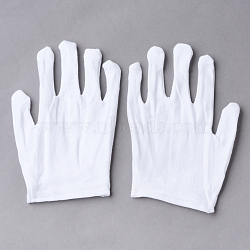 Cotton Gloves, Coin Jewelry Silver Inspection Gloves, White, 170x115mm, 12pairs/bag(AJEW-R061-02)