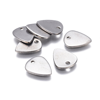 201 Stainless Steel Charms, Triangle, Stainless Steel Color, 12x10x1mm, Hole: 1.6mm
