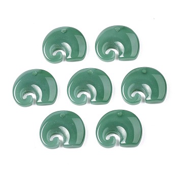 Imitation Jade Glass Pendants, Elephant, Sea Green, 16x18.5x4.5mm, Hole: 1.2~1.4mm