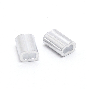 6063 Aluminum Slide Charms/Slider Beads, For Leather Cord Bracelets Making, Platinum, 9x6x4mm, Hole: 1.6x4mm