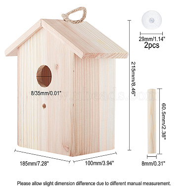 maison suspendue tinamou en bois de cèdre(AJEW-WH0017-69)-2