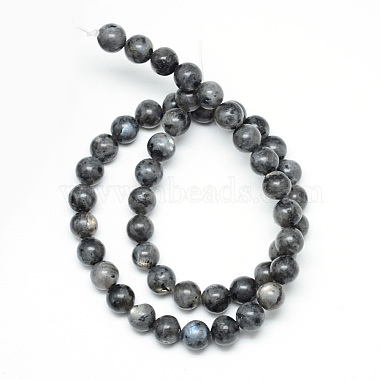 brins de perles de larvikite naturelles(X-G-R345-4mm-33)-2