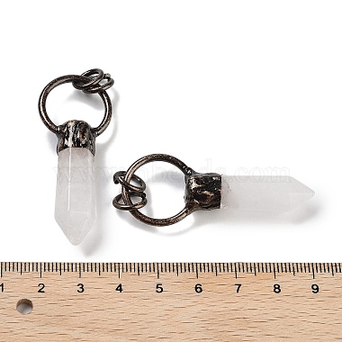 Natural Quartz Crystal Faceted Pointed Bullet Pendants(G-A221-03D)-3