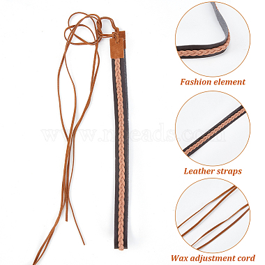 Imitation Leather Braided Southwestern Cowboy Hat Belt(DIY-WH0449-01)-5