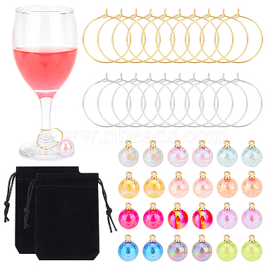 Mixed Color Resin Wine Glass Charms