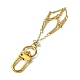 Brass Braided Chain Pouch Empty Stone Holder Pendant Decorations(HJEW-JM01241-01)-3