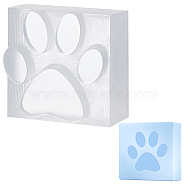 Resin Stamps, for DIY Craft Card Scrapbooking Supplies, Square, Clear, Paw Print, 3.1x3.1x2.05cm(STAM-WH0001-02A)