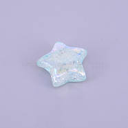 Phantom Resin Beads, DIY Accessories, Star, Pale Turquoise, 25x26x11mm, Hole: 3.5mm(RESI-CJC0001-75C)