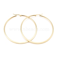 304 Stainless Steel Big Hoop Earrings, Hypoallergenic Earrings, Ring, Golden, 78x2mm, 12 Gauge, Pin: 1x0.7mm(EJEW-J226-001E)