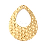 Ion Plating(IP) 304 Stainless Steel Pendants, Teardrop, Real 18K Gold Plated, 35x26.5x1.3mm, Hole: 1.6mm(STAS-L268-001G)