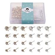 Alloy Crystal Rhinestone Stud Earring Finding, with Loop and Ear Nuts, Half Round, Mixed Color, Stud Earring Finding: 160pcs/Box,
Plastic Ear Nuts: 200pcs/Box(EJEW-CD0001-05)