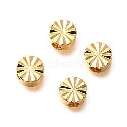 Brass Beads, Real 18K Gold Plated, Flat Round, 5x3mm, Hole: 1.6mm(KK-Z092-01A-G)